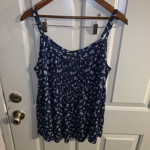 Navy Chiffon Pleated Tank — Torrid